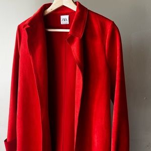Zara Faux Suede Red/Orange color Size S